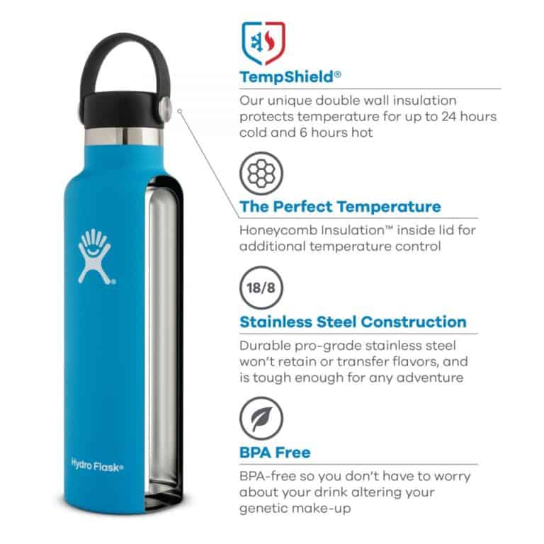 בקבוק שתייה מבודד פיה צרה 532 מ״ל Hydro Flask