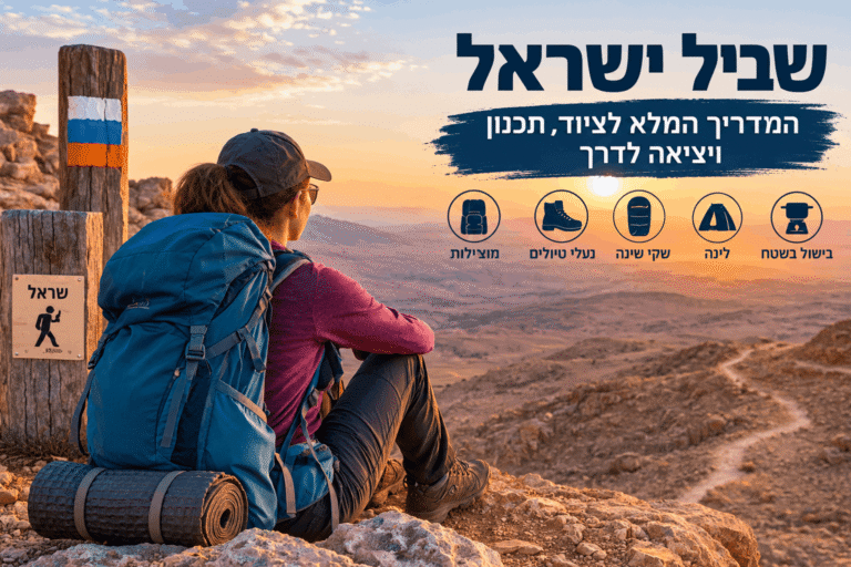 מטיילים בשביל ישראל בשקיעה