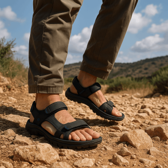 מטיילים עם סנדלי שורש בקיץ